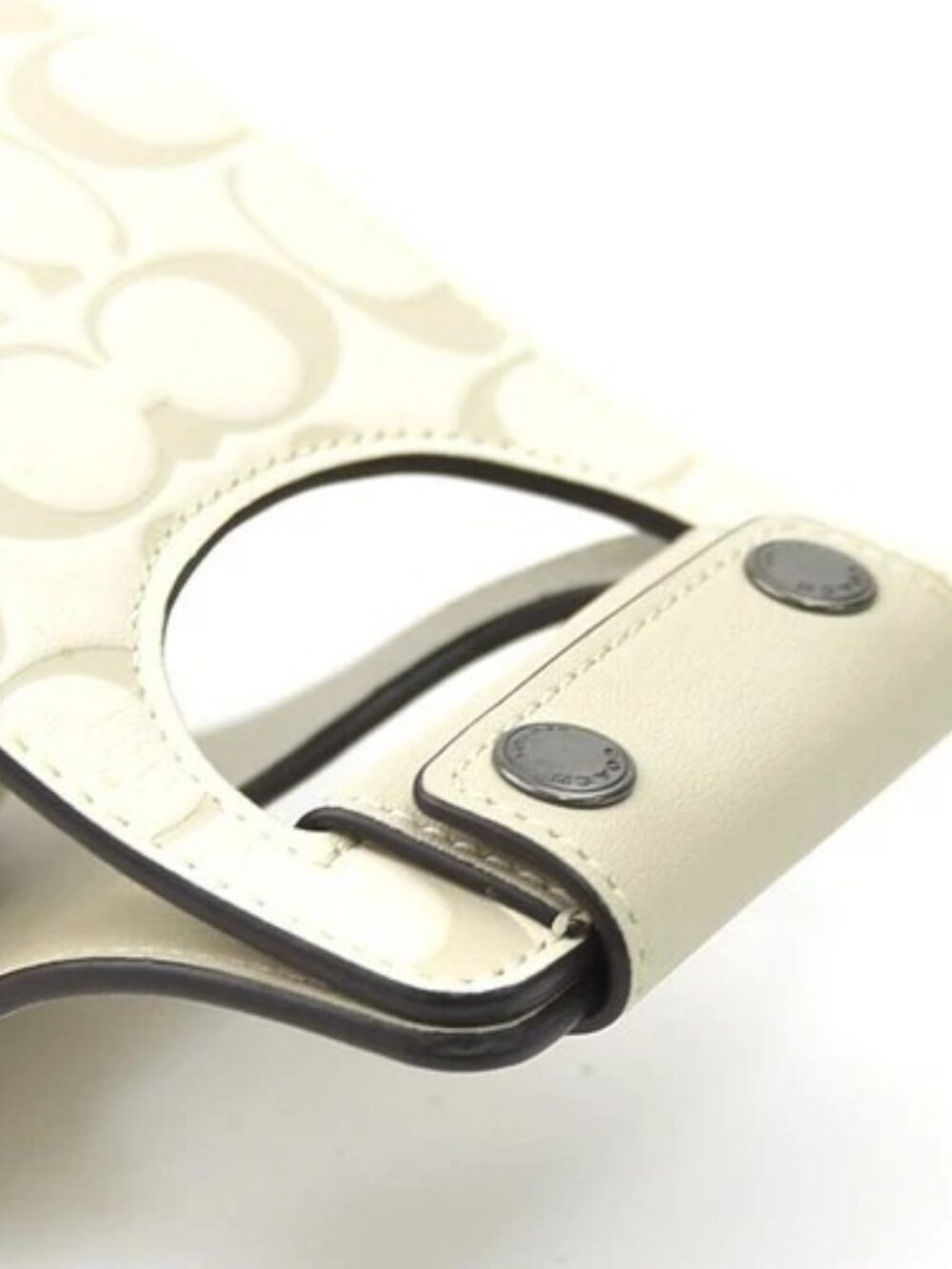 Auth COACH Signature Wine Bag Off White Leather - r10677j - Picture 8 of 13